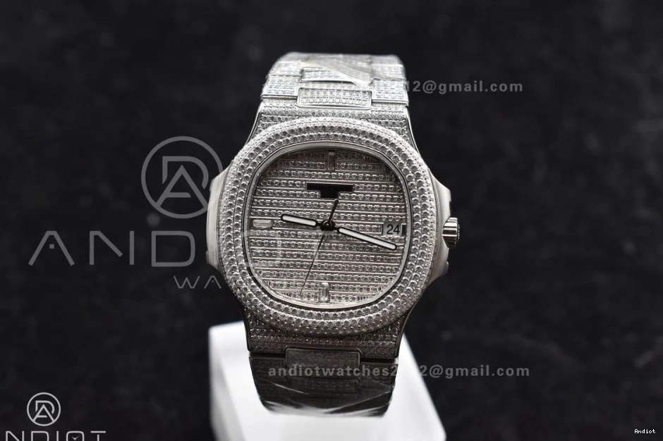 TWF Diamonds Nautilus A324 5711 Bracelet Bezel Full Diamonds SS on & Dial 1116